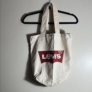 Levi's Beige cotton Tote with Maroon Logo